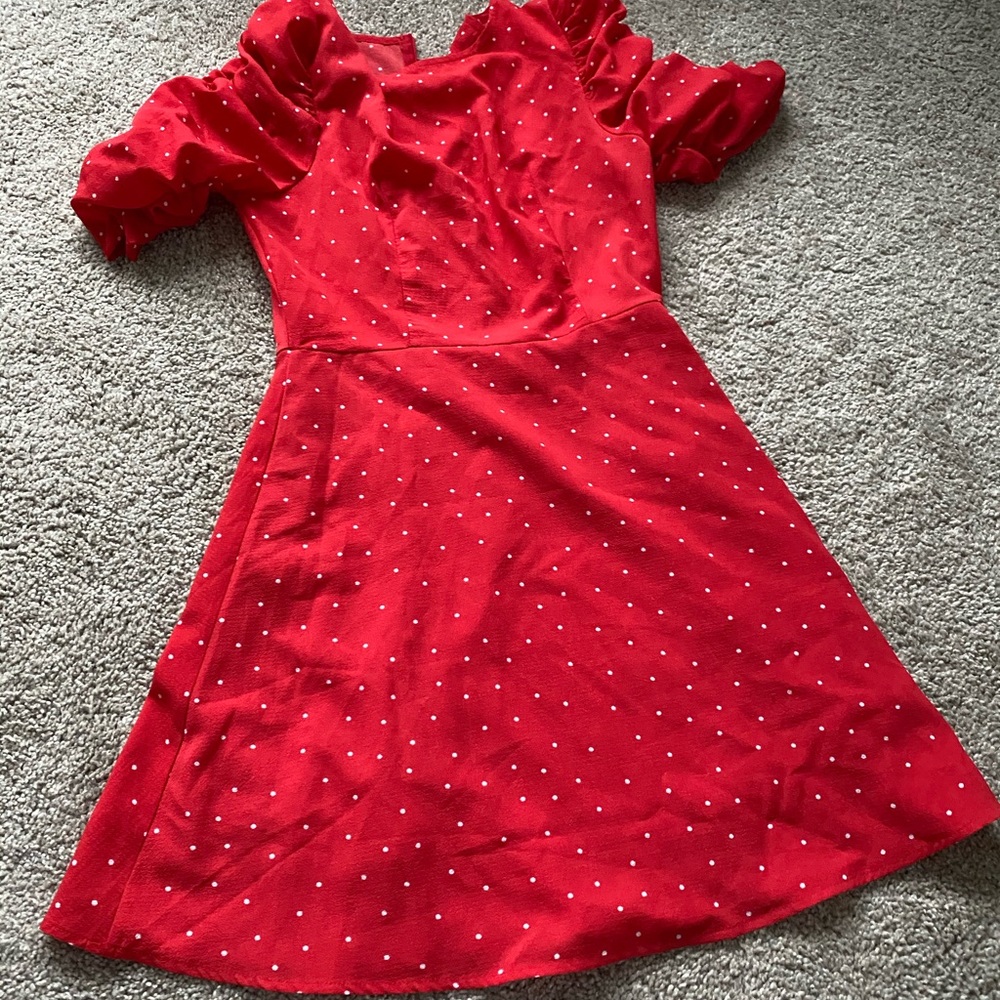 Red polka dot dress in small